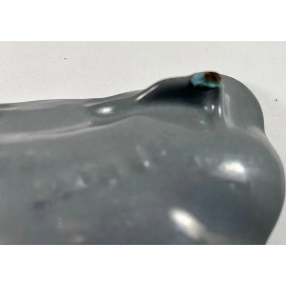 Gray Fan or Shell Shaped Ceramic over Cast Iron Soaph Dish